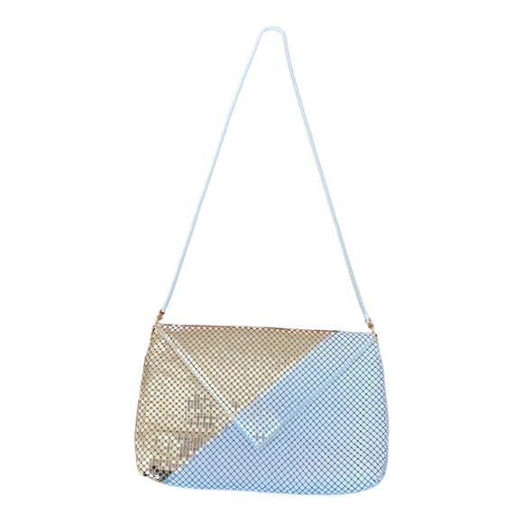 Vintage Handbags - Gold and Silver vintage 1980s Party clutch and shoulder bag, handbag